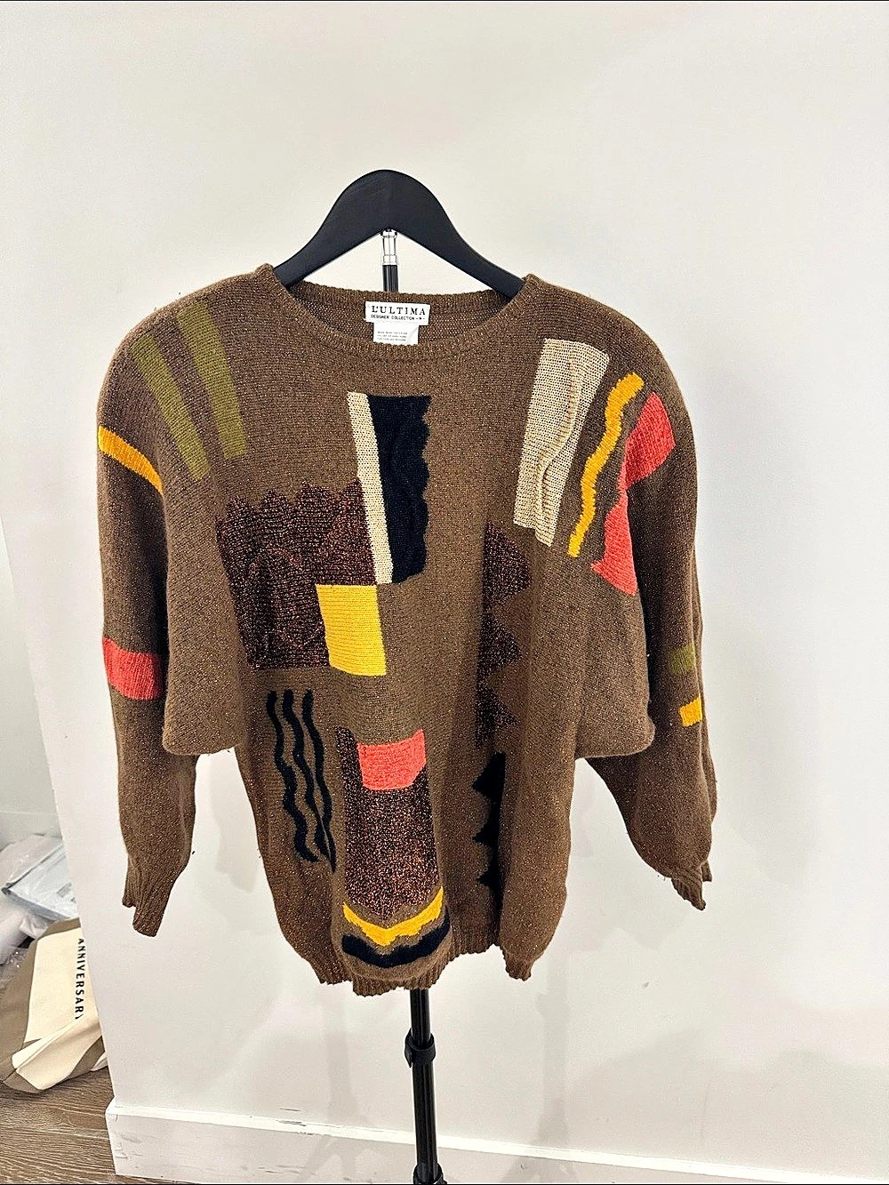Lultima Designer Collection Geometric Knit Sweater Size Medium